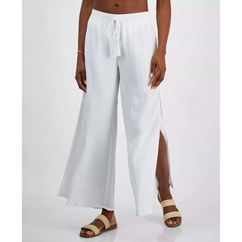 J Valdi Women's Cancun Wide-Leg Swim Cover-Up Pants Size Large